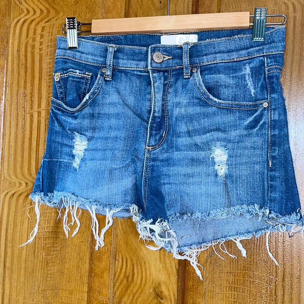 2/$30•GARAGE•Retro High Waist Stretch Denim Short•Sz 5